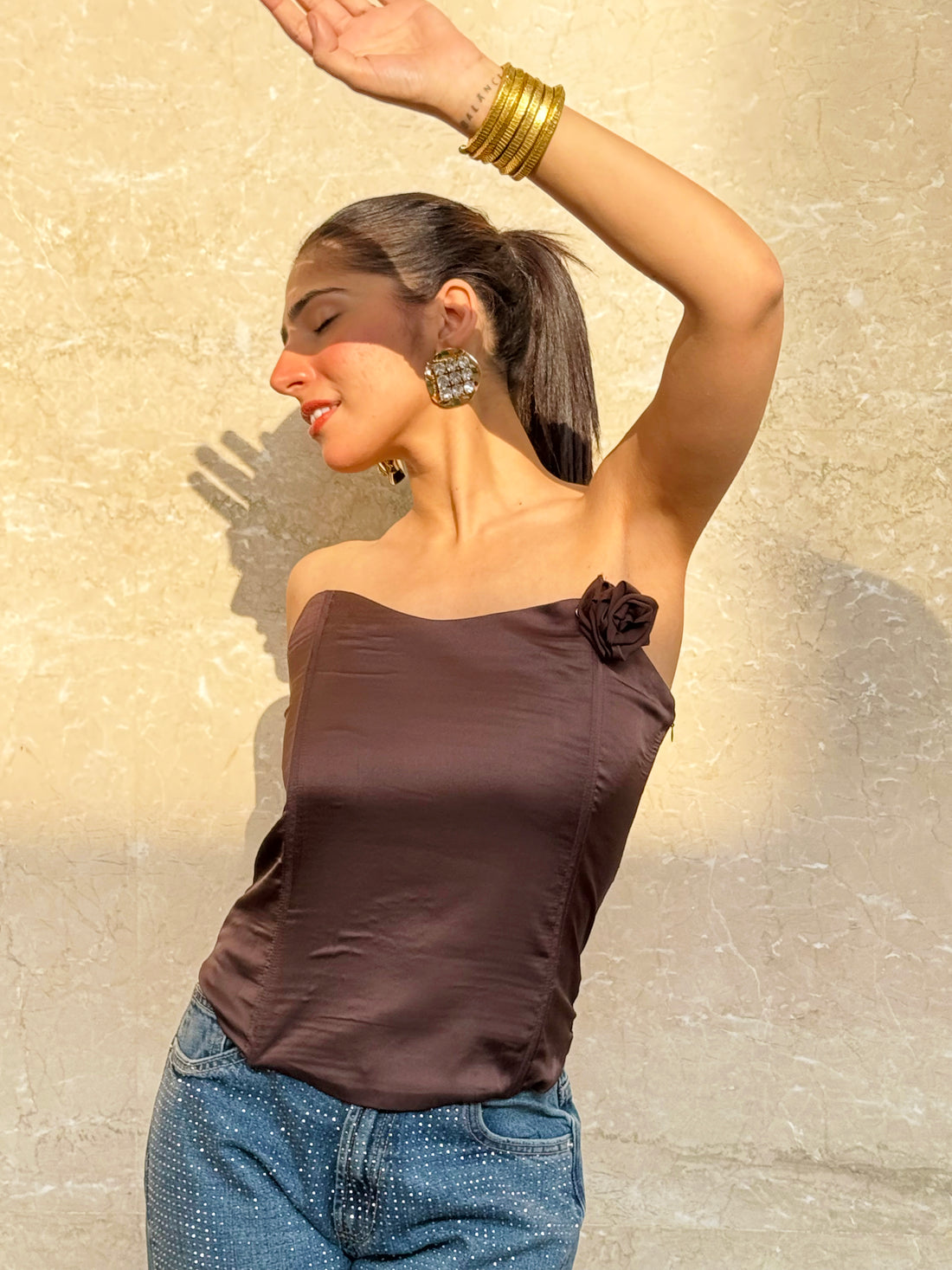 CHESTNUT CORSET TOP