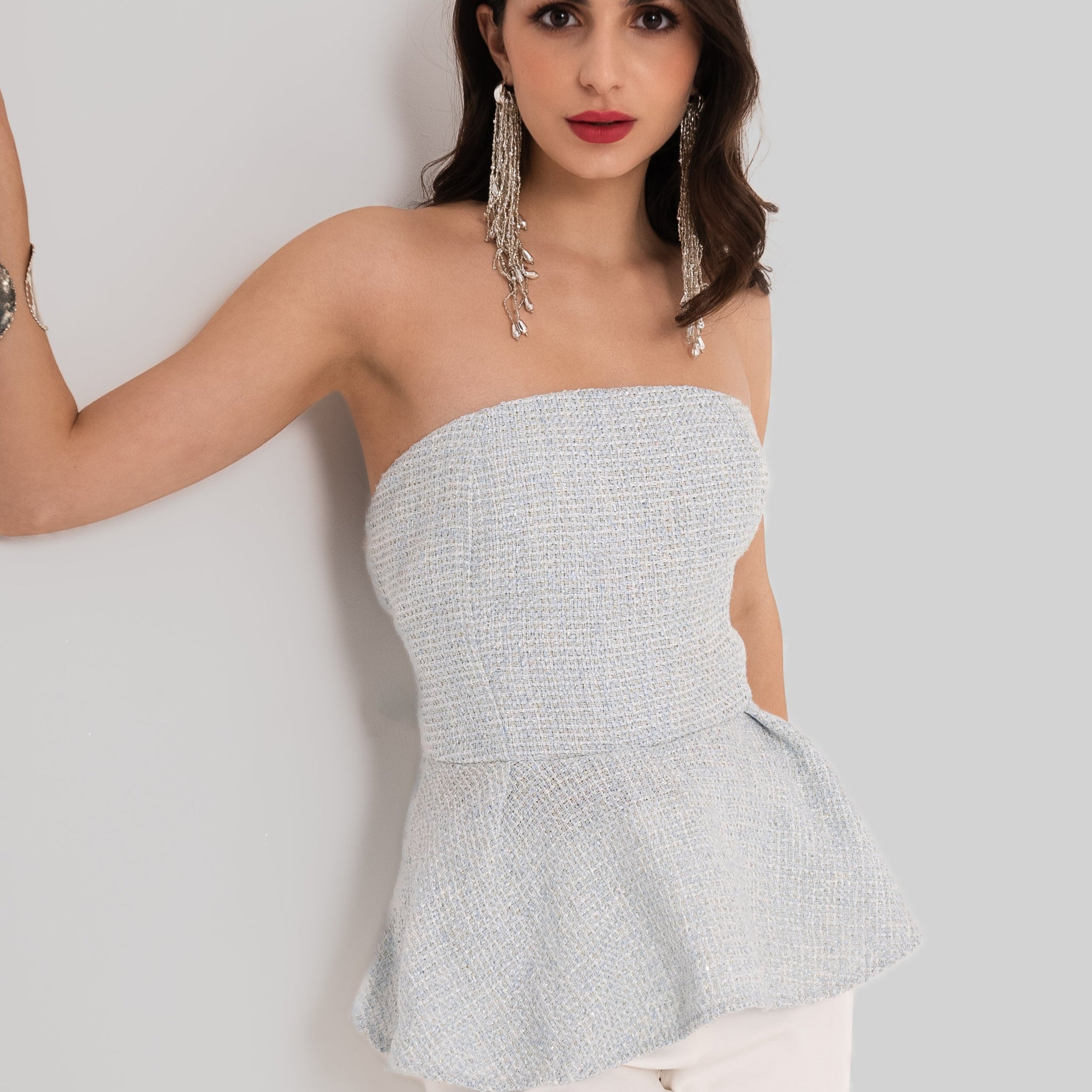 OCEAN PEPLUM TOP