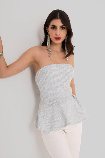 OCEAN PEPLUM TOP